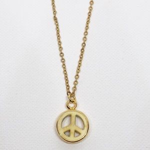 Peace Symbol Necklace (Light Yellow)